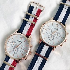 BRAND NEW Striped Rose Gold Watch | 40 mm